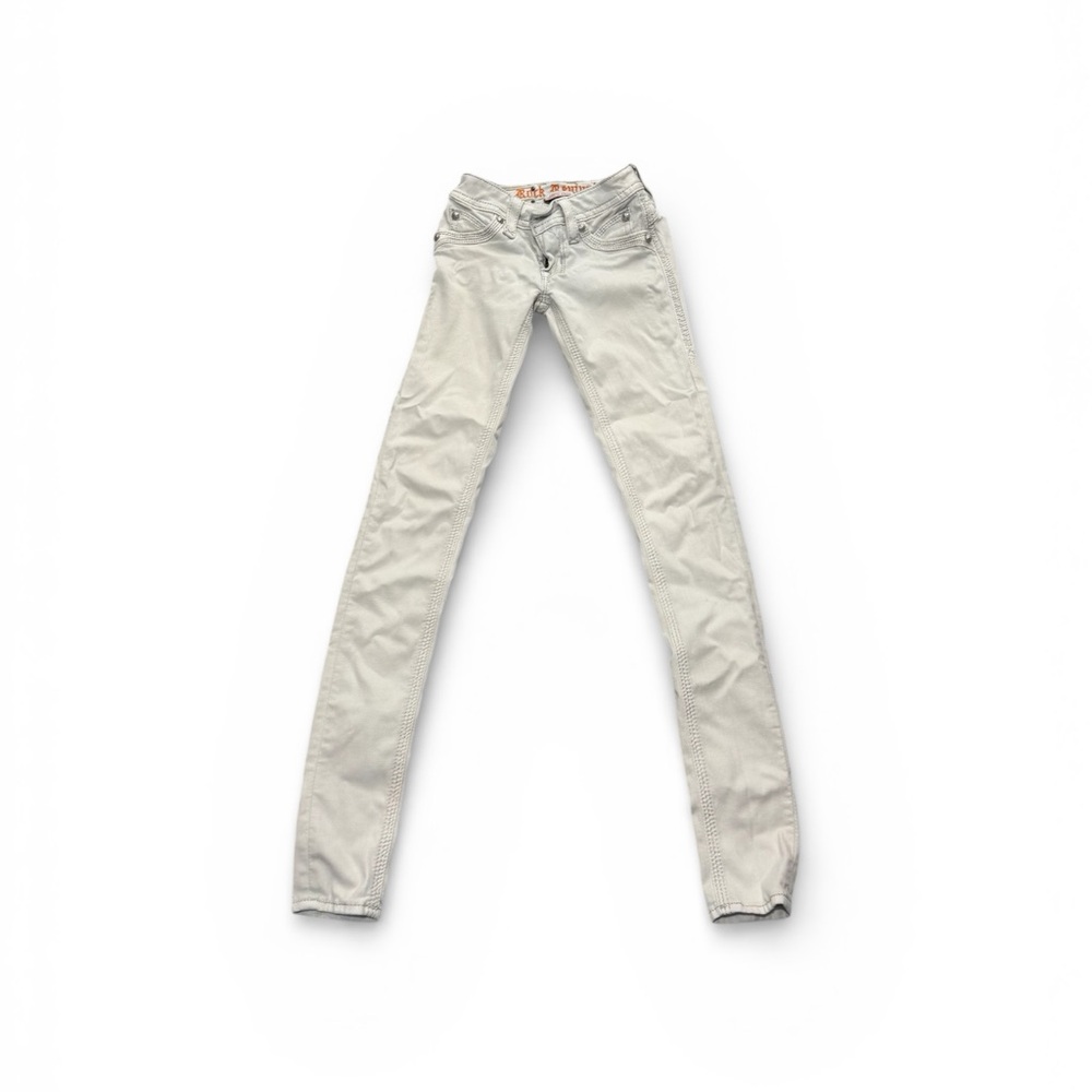 Rock Revival Skinn Skinny Jeans Cream Low Rise Embellished